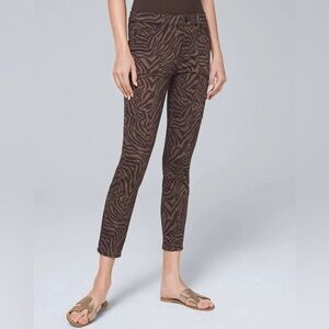 White House Black Market Zebra Skinny‎ Crop Pants Size 30
